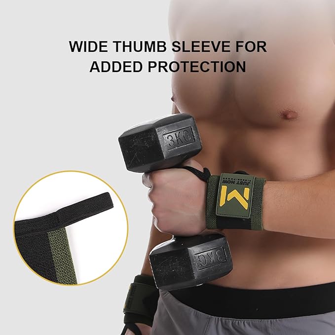 Pro-Grade Weightlifting Wrist Wraps (24") for Gym, Strength Training, and Powerlifting(1 Pair) - Heavy-Duty Thumb Loop Straps for Maximum Wrist Support in Bodybuilding & Fitness (Men & Women)