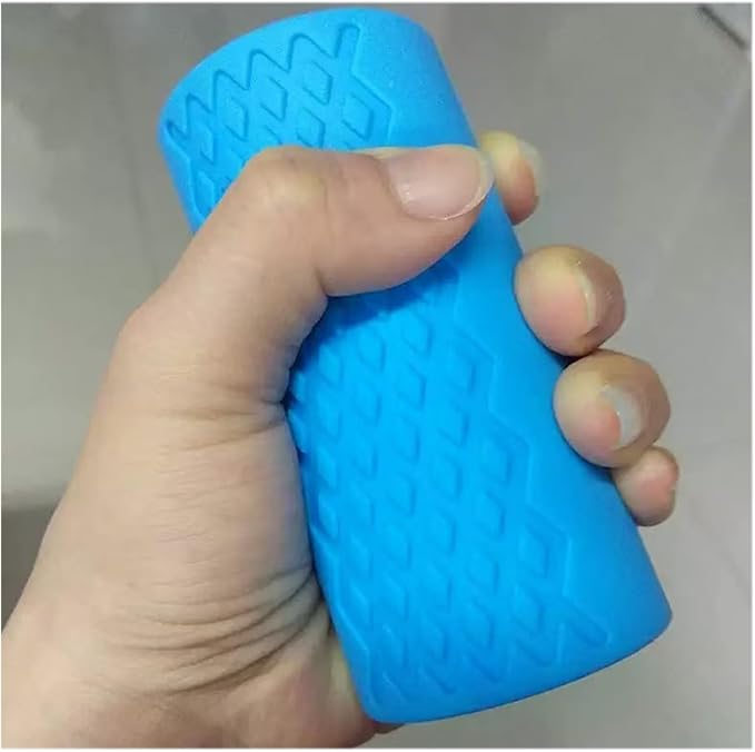 Rubber Barbell Grip, Non-Slip Thick Dumbbell Grip Arm Blaster Adapter, Barbell Clutch Suitable For Row/Puller/Kettlebell, Gym Biceps Arm Muscle Trainer Hands Stress Relieve Blue (1 Pair)