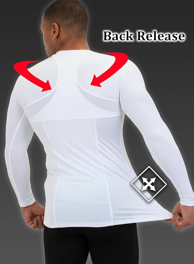 Posture Shirts for Men : Black, White, tankshirts, Longsleeve, s-3xl, Deodorant, uv, Quickdry, Japanesebrand,