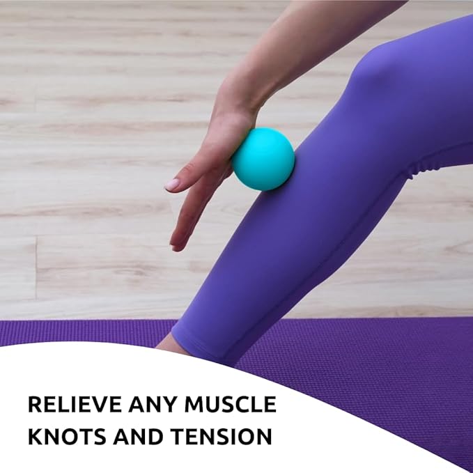 Massage Lacrosse Balls for Myofascial Release - Trigger Point Therapy Ball Set for Deep Tissue Relief - Foot Massage Ball Roller for Plantar Fasciitis - 4 Pack (Electric Blue)