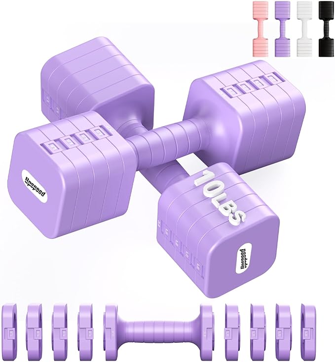 16LBS/20LBS Dumbbells Sets Adjustable Dumbbell Set Hand Weights for Women Men Free Weights Dumbbells Set Exercise Fitness dumbbell sets of 2 for Home Gym Workout Strength Training Equipments