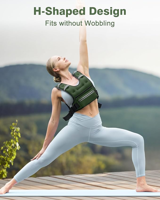 Weighted Vests for Women Men, 8 12 16 20 lb Weighted Vest with Storage Pockets, Rucking Vest with Reflective Stripe, Adjustable Straps Weight Vest for Running, Walking, Workout, Training