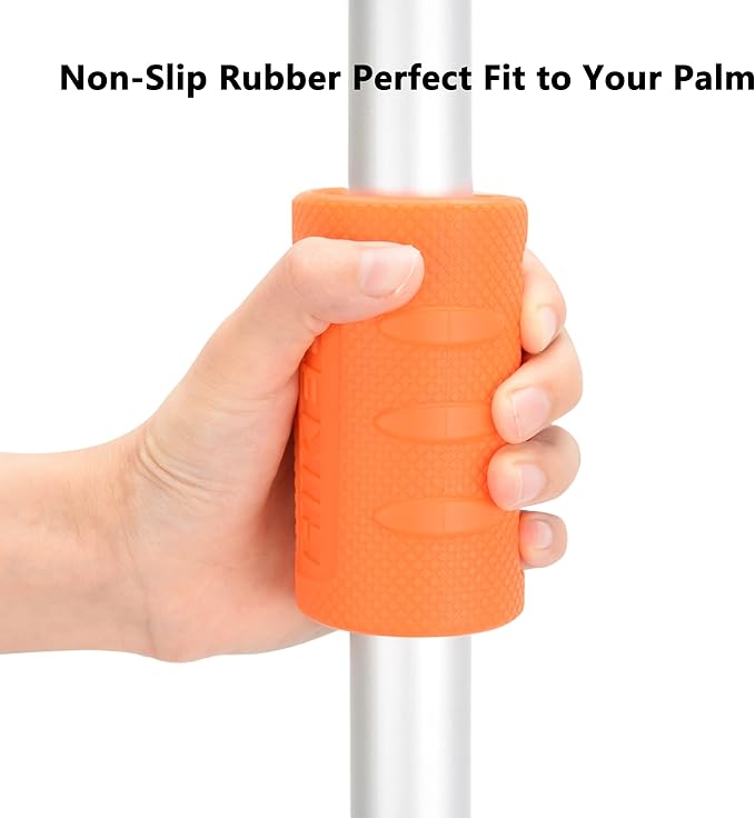 Hikeen Thick Bar Dumbbell Grips,Non Slip Hard Rubber Barbell Grips,Grips for Weight Lifting, Muscle Building-1.77", 2", 2.25" & 2.75" Outer Diameter