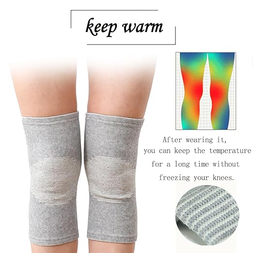 Bamboo Charcoal Compression Knee Sleeve for Runners & Arthritis - Elastic, Breathable Knee Support Pads with Warmth & Odor Control (Gray+Black) (X-Large)