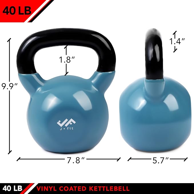 JFIT Kettlebell Weights Vinyl Coated Iron