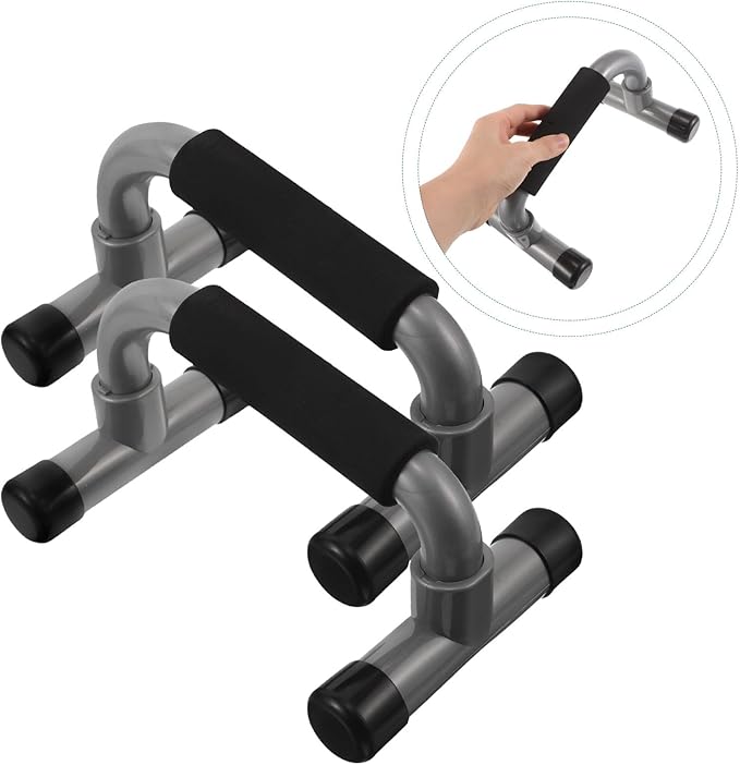 Veemoon Compact H-shape Push up Brackets 1 Pair Anti-slip Parallettes Gymnastic Bars Strength Training Equipment for Home and Travel Chest Workouts