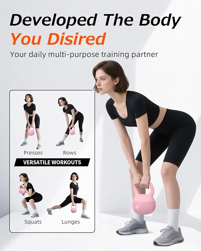 Soft Kettlebell, Safe Strength Training Kettle bell, Cushioned Impact-Resistant Base and Anti-Slip Grip Weight, Kettlebells Set for Home Workouts and Men/Women/Beginners,With Non-slip Gloves