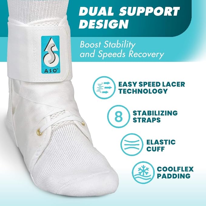 Med Spec ASO Speed Lacer – Ankle Brace for Sprained Ankle and Peroneal Tendonitis, Orthopedic Ankle Support for Men, Women, Adults, Teens and Kids, Sports Injury Recovery