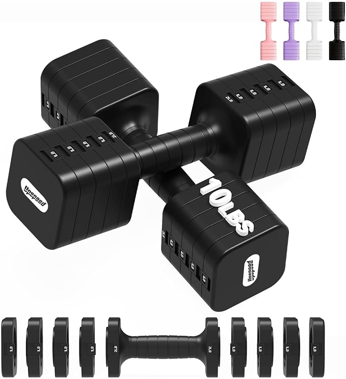 16LBS/20LBS Dumbbells Sets Adjustable Dumbbell Set Hand Weights for Women Men Free Weights Dumbbells Set Exercise Fitness dumbbell sets of 2 for Home Gym Workout Strength Training Equipments