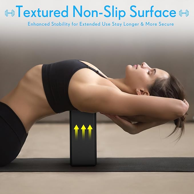 RoundFunny 4 Pack Yoga Blocks Non Slip Pilates Brick Foam Blocks Pilates Dance Gymnastics Workout Fitness Props Tool for Stretching Meditation and Exercise