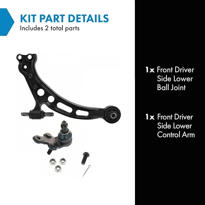 TRQ Front Left Lower Control Arm with Ball Joint Steel Compatible with 1992-2001 Lexus ES300 1999-2003 RX300 1995-1997 Toyota Avalon 1992-2001 Camry