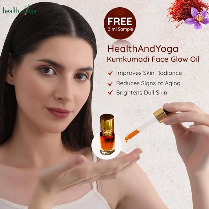 SoulGenie HealthAndYoga™ BronzLift Kansa Face Massager and Kumkumadi Face Oil Trial Vial - Kansa Wand Ayurveda Benefits of Bronze - Skin Lustre (Single Dome)