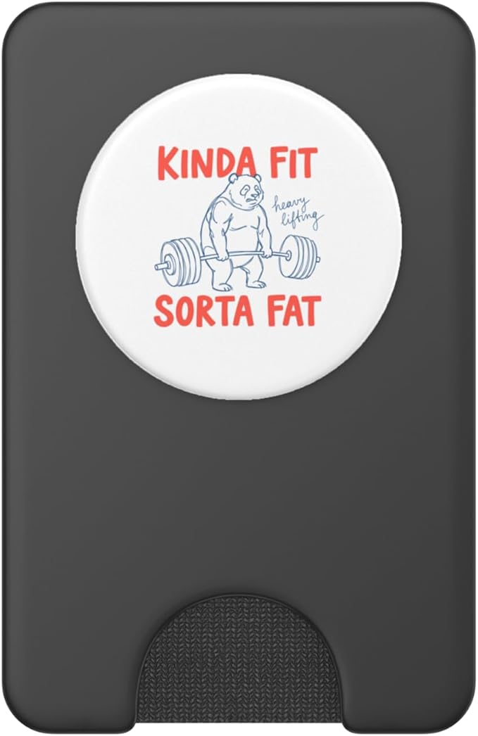 Kinda Fit Sorta Fat Panda Heavy Lifting Gym Humor PopSockets PopWallet for MagSafe