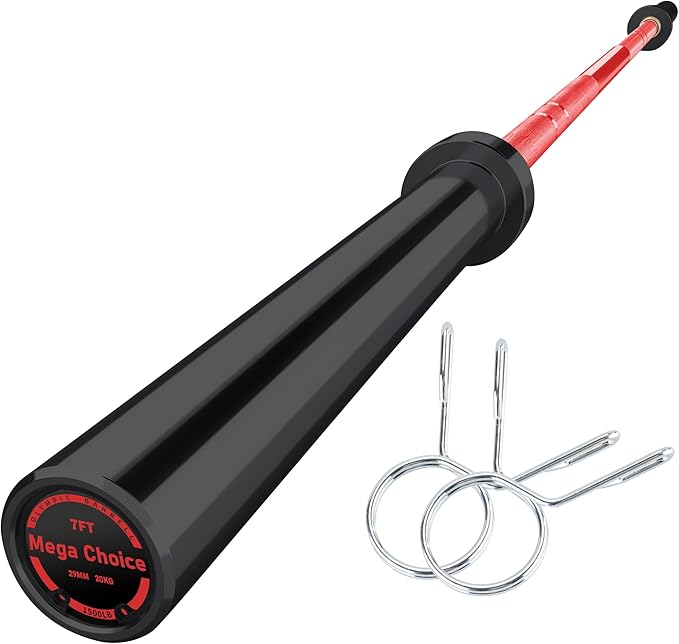 GaveeLife Olympic Barbell Bar for Weightlifting - 7FT Heavy Duty (1500LB/700LB), 4FT Short (500LB), 4FT EZ Curl Bar - Weight Bar Fit 2” Standard Weights - Home Gym Strength Training