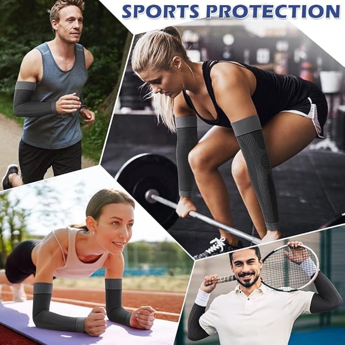 beister Compression Arm Sleeves Elbow Supports,Full Arm Supports Protection for Men & Women (Pair),Non-Slip Sports Arm Braces