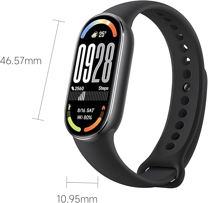 XIAOMI Mi Smart Watch Band 10, 5ATM Waterproof Fitness Step Tracker Sports Digital Smart Watch Health Band for Men Women, 1.72" AMOLED Display, 150+ Sports Modes 24/7 Sleep Monitor (Black)