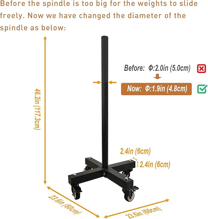 KORIKAHM Upgraded Movable Olympic Weight Plate Rack with Wheel for 2-Inch Bumper Plates Weight Storage, Strength Training Vertical Weight Tree Holder Stand for Home Gym Workout