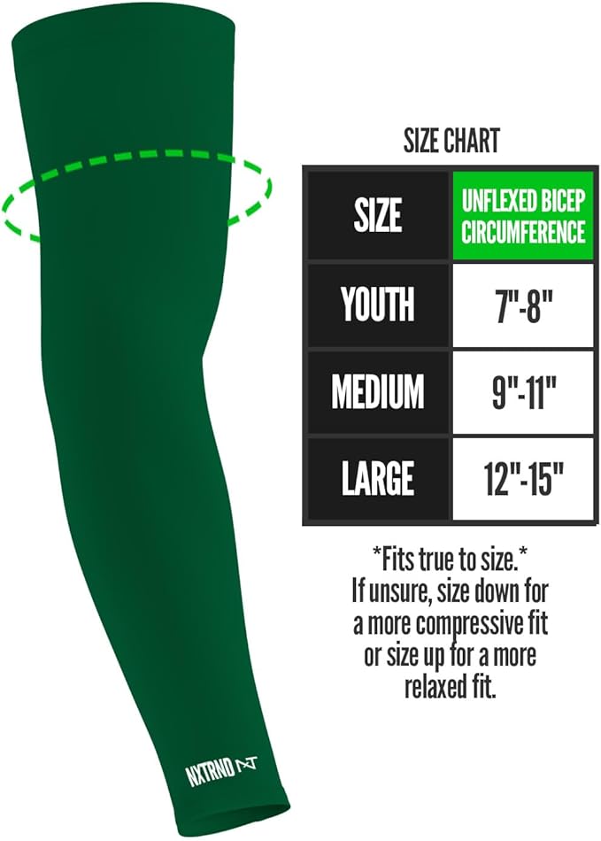 1 Pair Nxtrnd Compression Arm Sleeves for Men, Breathable Football, Basketball, Baseball Accessory, Adult & Kids
