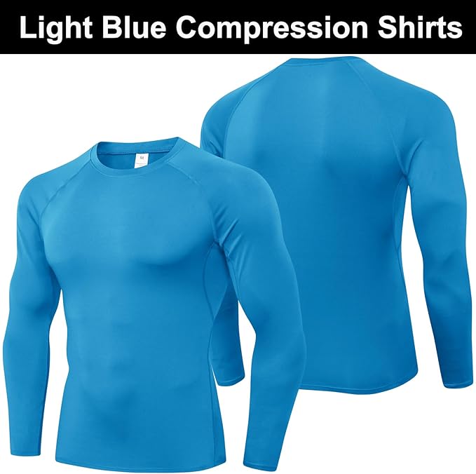 SPVISE 1 or 3 Pack Men's Compression Shirts Long Sleeve Workout Gym T-Shirt Running Top Cool Dry Sports Baselayer Undershirts