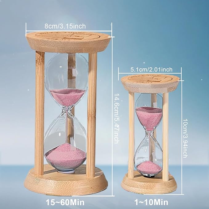 Sand Timer 3 Minute,Small Hourglass 3 Min,Wooden Frame Sandglass Timer,Sand Clock,Mini Sand Watch for Toothbrush Timer,Baking,Game,Pink