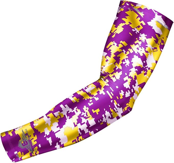 Bucwild Sports Compression Arm Sleeve - Youth & Adult Sizes - Baseball Football Basketball Sports (1 Arm Sleeve)