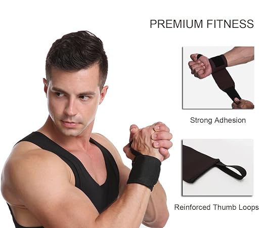 SUJAYU Wrist Wraps, 2 Pack Wrist Brace Wrist Straps for Weightlifting, Wrist Straps Lifting Straps Wrist Weights Carpal Tunnel Wrist Brace, Wrist Brace for Working Out Gym Accessories for Men (Red B)