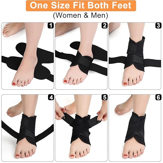 Vinaco 1 Pair Adjustable Compression Ankle Brace for Sprained Ankle, Strong Support & Breathable Ankle Support for Injury Recovery, Joint Pain, Swelling, Man & Women