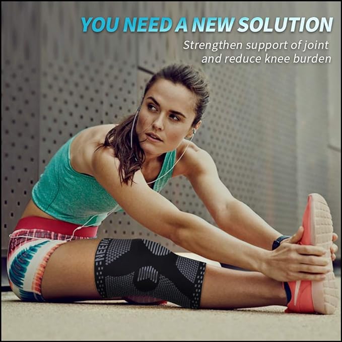 NEENCA Professional Knee Brace for Pain Relief, Medical Knee Support with Patella Pad & Side Stabilizers, Compression Knee Sleeve for Meniscus Tear, ACL, Joint Pain, Runner, Workout (Black, X-Large)