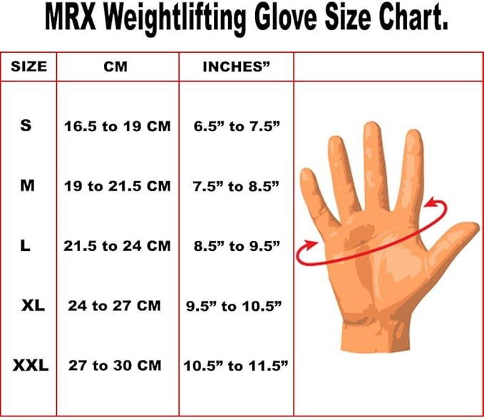 MRX Weight Lifting Pro Level Gloves with 18 Inches Long Wrist Strap Gym Workout Exercise & Fitness in