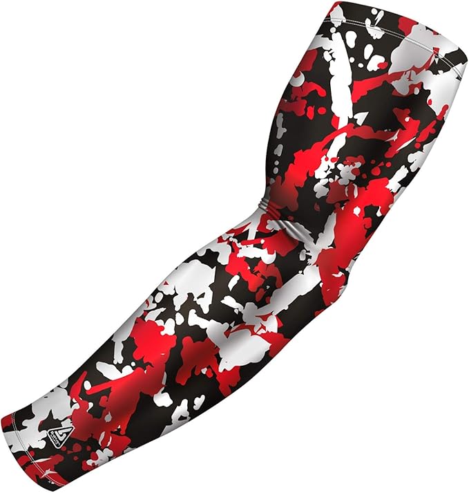 B-Driven Sports Pro Fit Compression Arm Sleeve - Arm Sleeve for Men Women & Youth - Basketball, Baseball, Football - Single