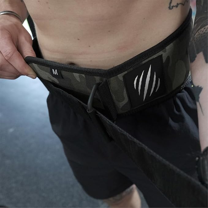 Bear KompleX Premium Leather APEX Weightlifting Belt, Abdominal & Back Support, Powerlifting, Squats and Weight Training, Low Profile Firm Back Easily Adjustable.
