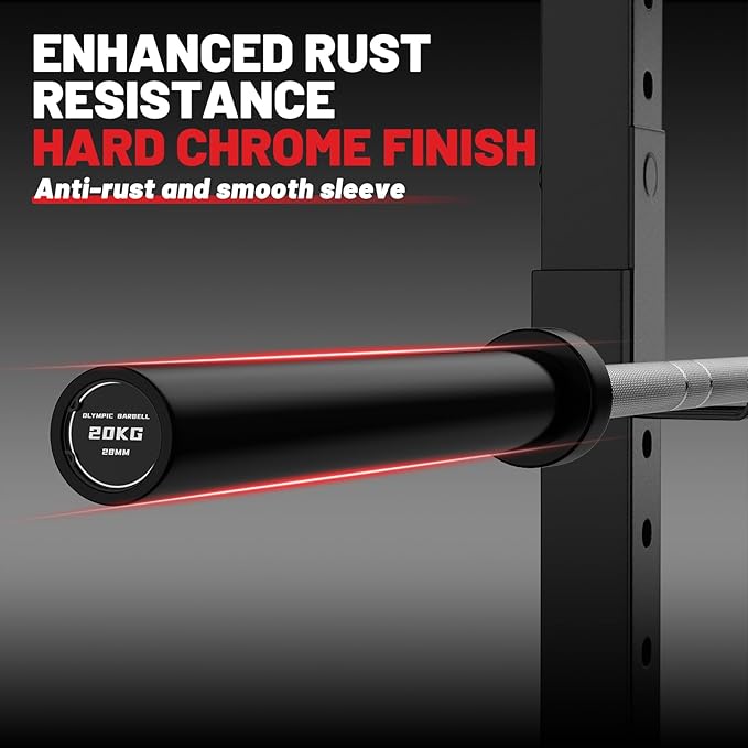 7FT Olympic Barbell 45 lb Barbell 2 INCH 1000lbs/1500lbs Capacity Olympic Bar with Moderate Knurling For Squats Curls Deadlifts