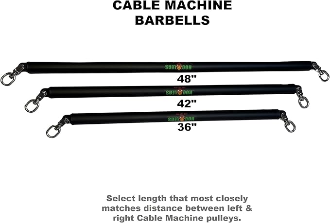 48" Slim Grip 1-1/4" Dual Cable Bar, Dual Hook Straight Bar for Cable Machine, Functional Trainer Straight Bar for Presses, Squats & Rows Gym Cable Attachments Extreme!