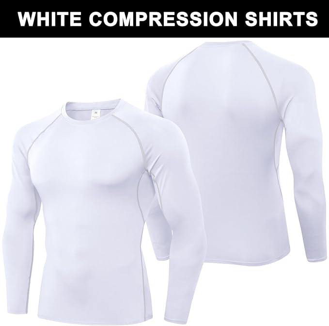 SPVISE 1 or 3 Pack Men's Compression Shirts Long Sleeve Workout Gym T-Shirt Running Top Cool Dry Sports Baselayer Undershirts