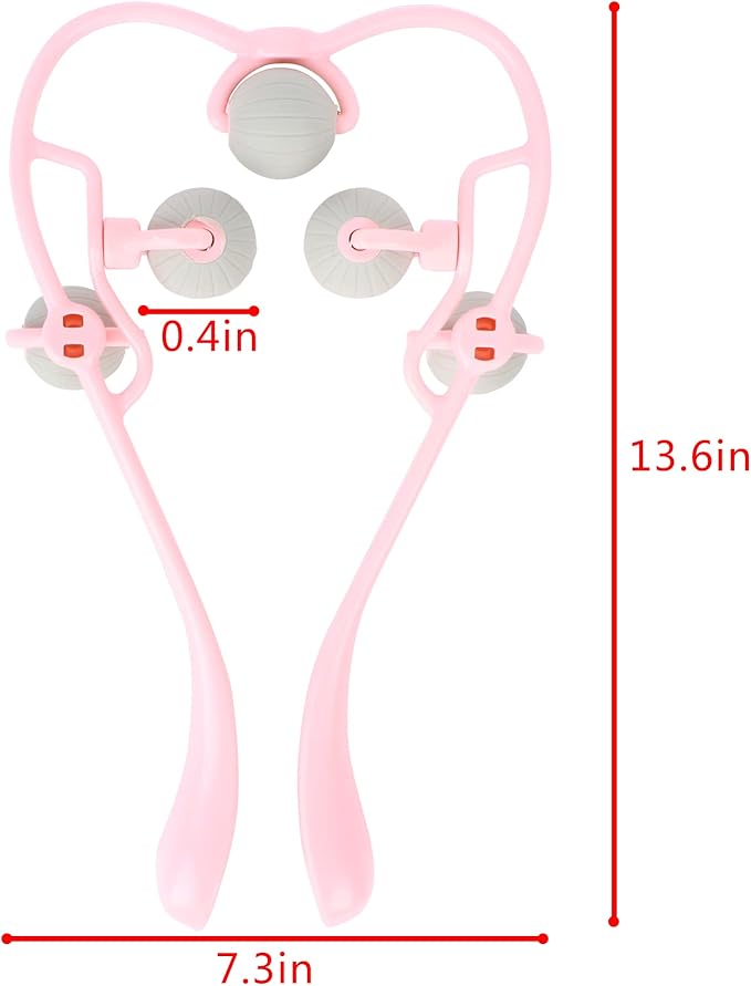 U Scinan Body Massage Pat Back Hammer Massage Tools Portable Massager Clap Stick for Shoulder Neck Foot (Pink(5 Heads))