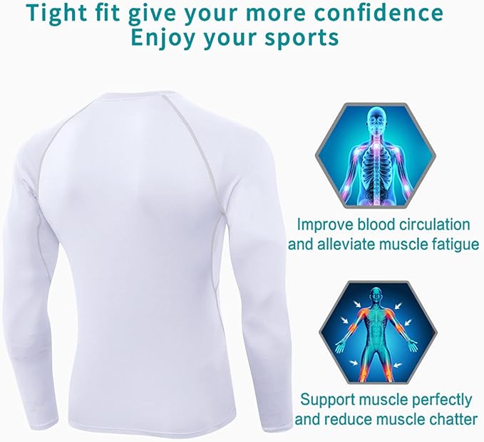 SPVISE 1 or 3 Pack Men's Compression Shirts Long Sleeve Workout Gym T-Shirt Running Top Cool Dry Sports Baselayer Undershirts