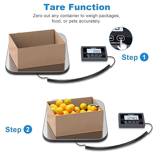 THINKSCALE Shipping Scale, 440lb/1oz Digital Postal Postage Scale for Small Business, Large Backlit LCD with Hold/Tare, Scale for Packages, Luggage, Home Use, USB Power & Battery