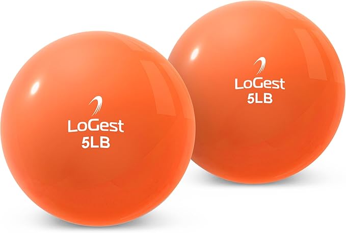Logest Weighted Toning Exercise Balls Pair - Round Shape Medicine Ball - 1LB 2LB 3LB 4LB 5LB 6LB Available - Toning Muscle for Men & Women