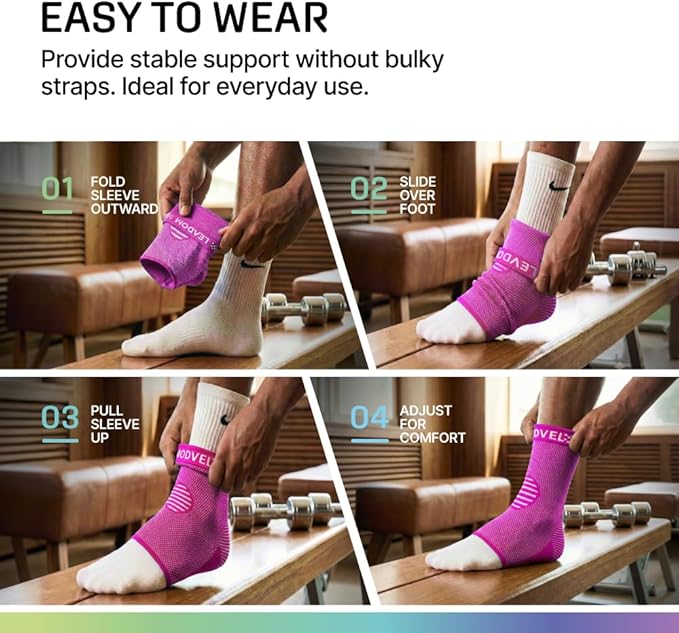 Modvel Ankle Brace for Women & Men - Compression Ankle Sleeve & Foot Brace, Right Left Ankle Support for Sprained Ankle, Achilles Tendonitis, Plantar Fasciitis Relief, Running Basketball Soccer