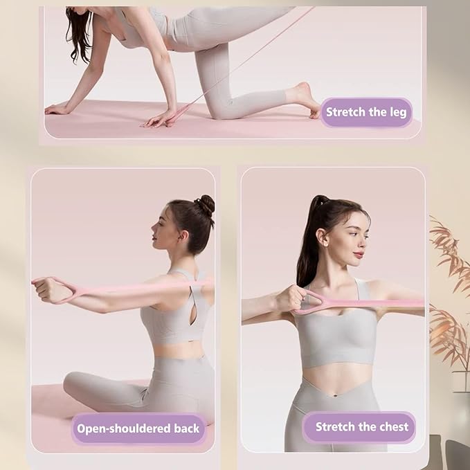 Figure 8 Resistance Band with Handles, Elastic Bands for Working Out,Arm,Back,Shoulder Training Elastic Ropes,Exercise Equipment for Yoga, Pilates,Physical Therapy Stretching
