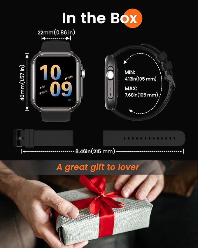 RUXINGX Smart Watches for Men Women, 1.85" Fitness Tracker with Bluetooth Calls, IP68 Waterproof, 120+ Sport Modes, 30-Day Battery, 24/7 Heart Rate & Sleep Monitor for iPhone Android iOS