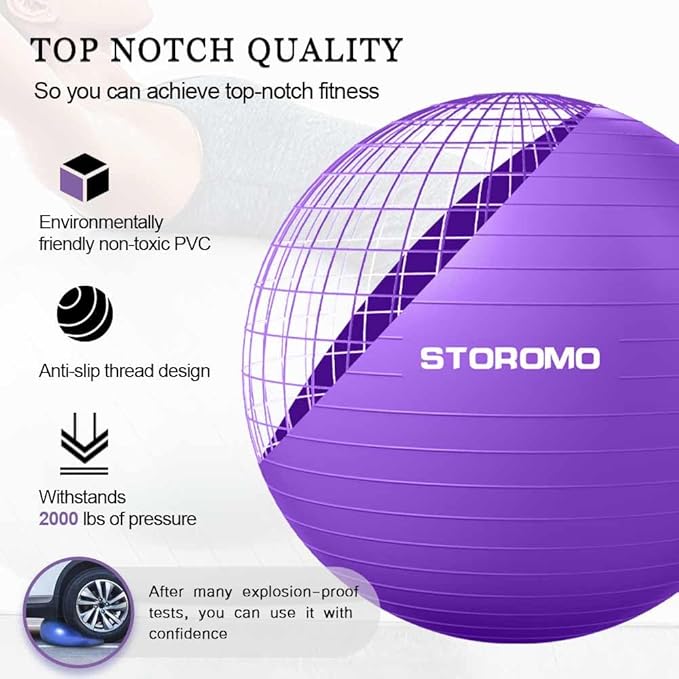 Anti-Burst Pregnancy Exercise Ball – High Weight Capacity Stability Ball for Yoga, Pilates & Labor Support, Eco-Friendly PVC Fitness Ball for Moms, Includes Pump (45cm-95cm)