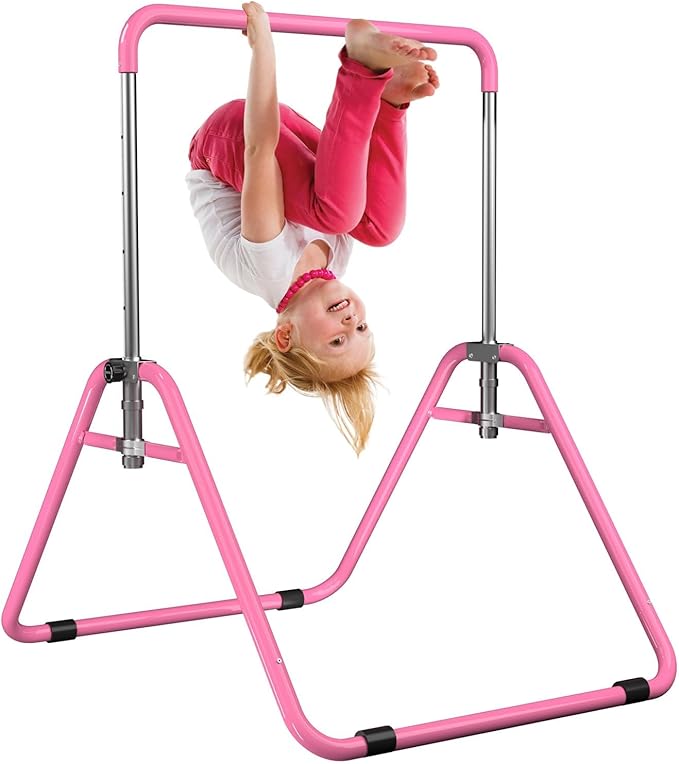 Kids Gymnastics Bar Gymnastic Equipment for Home Adjustable Height Gymnastic Training Bar Gymnastic Stuff for 3-7 Years Old Girls
