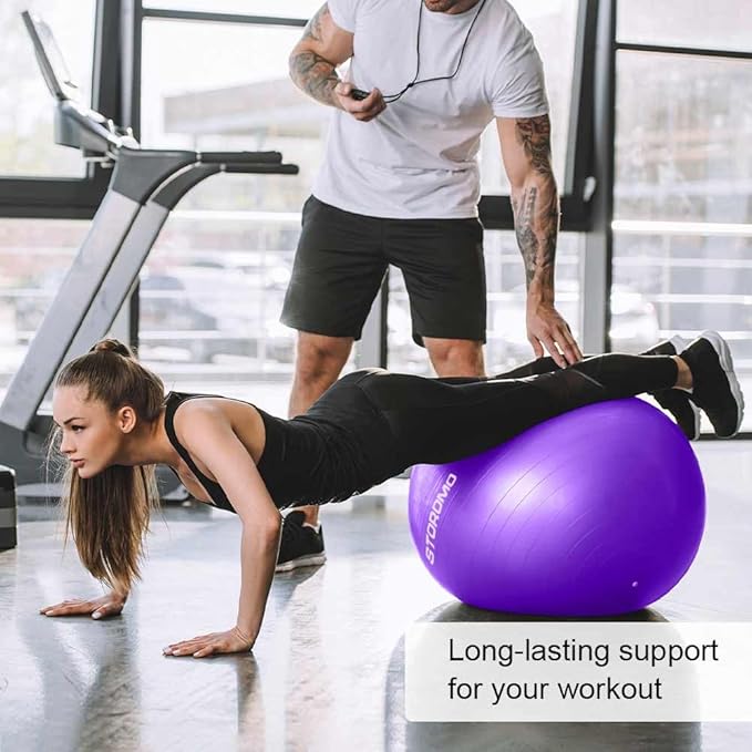 Anti-Burst Pregnancy Exercise Ball – High Weight Capacity Stability Ball for Yoga, Pilates & Labor Support, Eco-Friendly PVC Fitness Ball for Moms, Includes Pump (45cm-95cm)