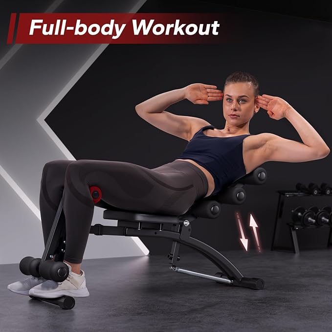 MERACH Ab Machine, Multi-Functional Adjustable Ab Trainer, Ab Workout Bench for Home Gym, Sit Up Machine for Abdominal, Exercise Chair for Full Body Workout