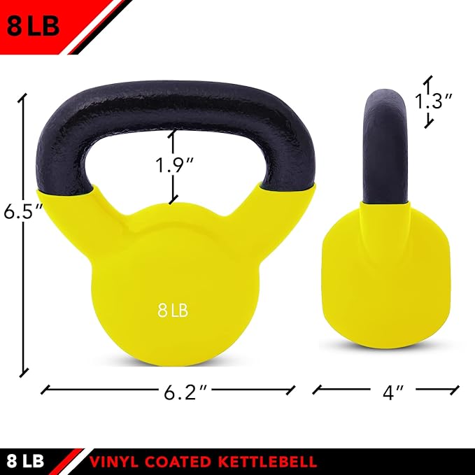 JFIT Kettlebell Weights Vinyl Coated Iron