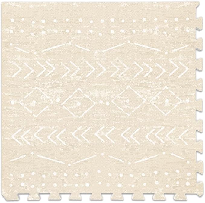 Lillefolk Baby Play Mat for Floor – 6x8ft Beige | Soft Non Toxic Premium EVA Foam Tiles for Tummy Time, Crawling & Playroom – Waterproof Interlocking Floor Mat for Babies & Toddlers (12 Tiles)