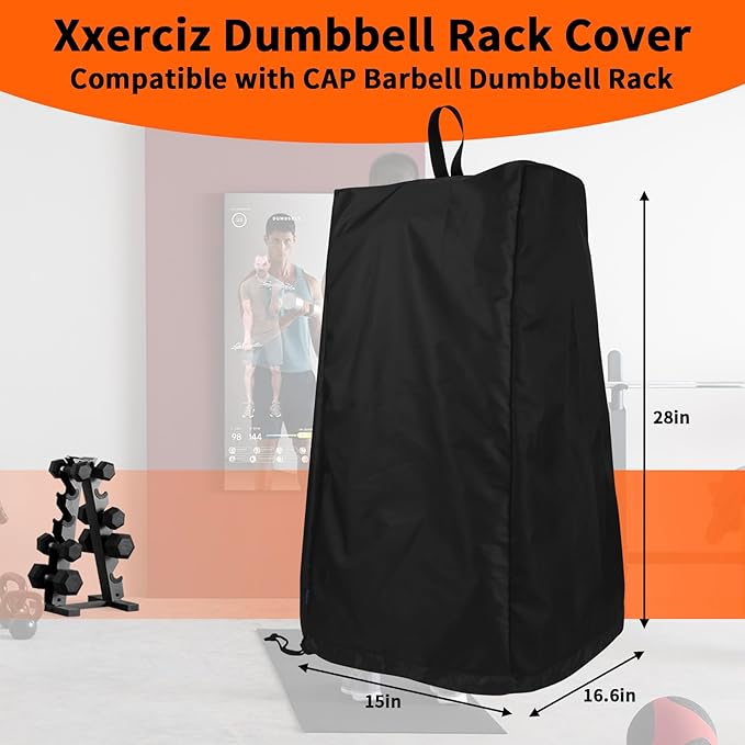 Xxerciz Dumbbell Rack Cover for Barbell A-Frame Dumbbell Weight Rack, Portable Dustproof Waterproof Anti-scratch Protective Case for Home Gym Dumbbell Rack