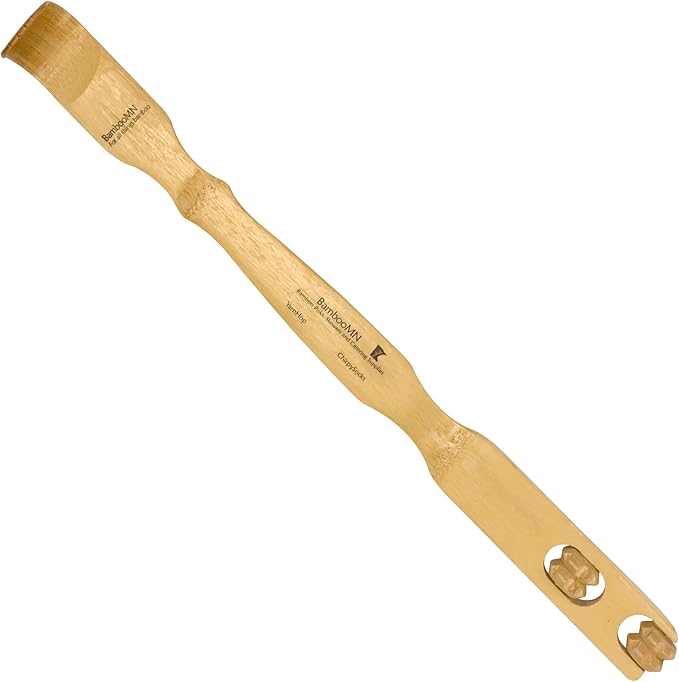 Bamboo 1x Back Scratcher Shoe Horn, 1x Smooth Ball, 1x Back Scratcher Bonger, 1x Travel Size - 4 Total Units