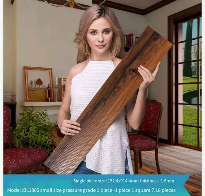Vinyl Peel and Stick Floor Tile, Self-Adhesive Wood Plank, 10-Pack (15 Square Feet) - 6 Inch Width, 36 Inch Length, 1.2mm - Hickory - Easy DIY Nexus Planks for Any Room by Achim Home Decor